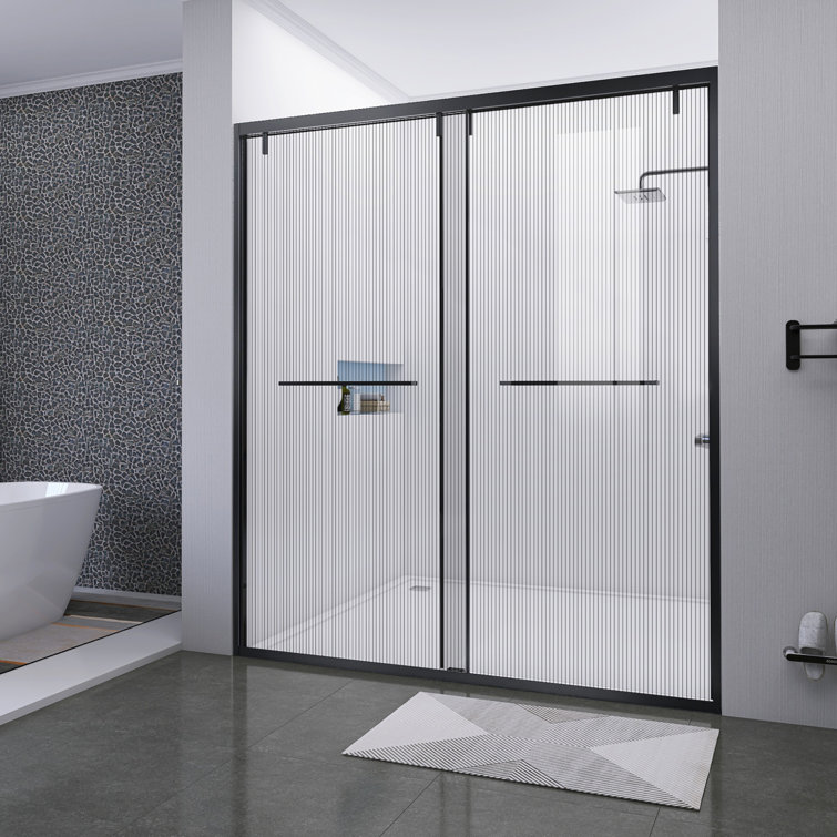 PovKeever Shatterproof Laminated Glass Ultra Smooth Shower Door Closing